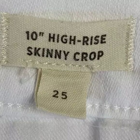 Madewell Womens Size 25 (26x26) White Button Fly 10” High Rise Skinny Crop Jeans - Picture 7 of 10
